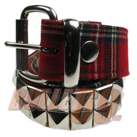 New Black Plaid Metal Buckle Belt